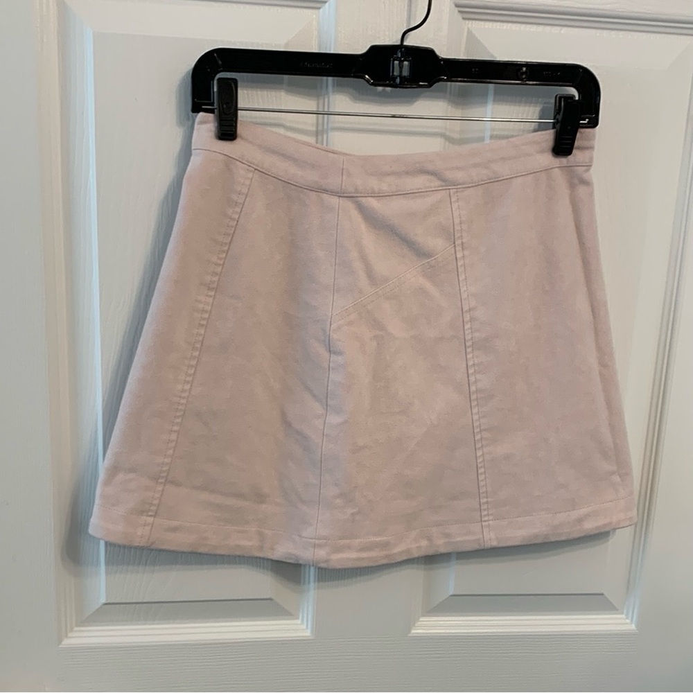 Abercrombie & Fitch Light Pink Womens Mini Skirt size 2 Faux Suede